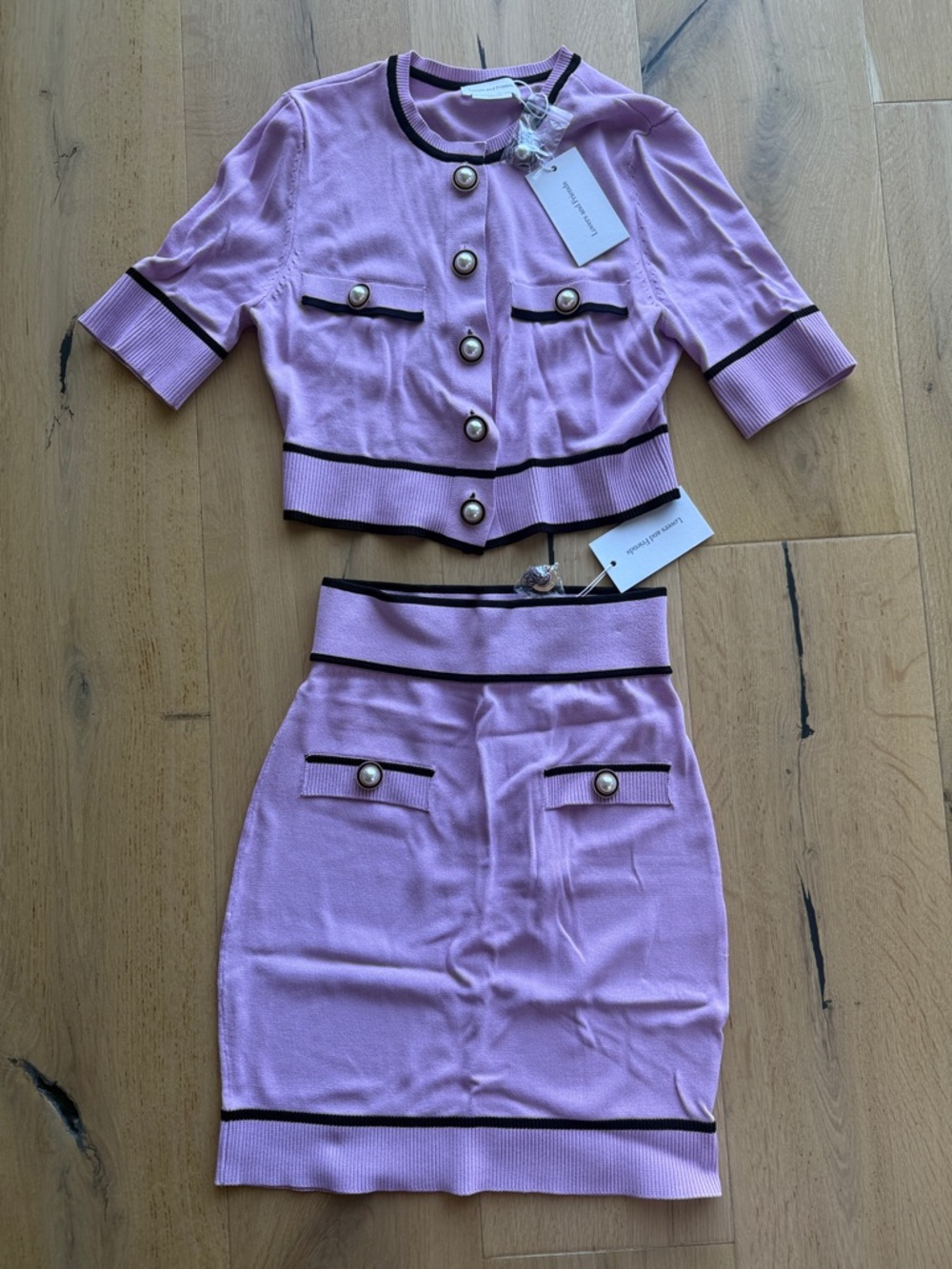 Lover + friends Light purple skirt and button down top size small